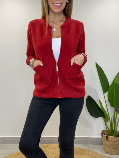 Chaqueta/polerón cuello desmontable Monti rojo