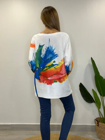 Sweater Hilo splash Azul