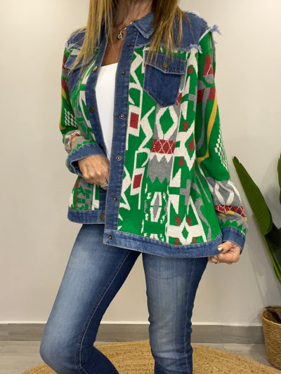 Chaqueta tejida Sinigual verde