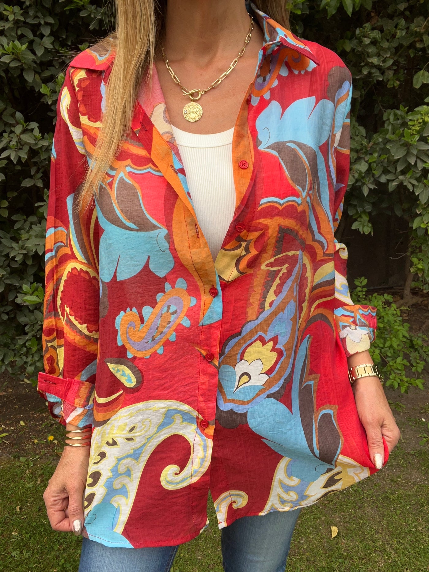 Blusa Gasa Vera Rojo