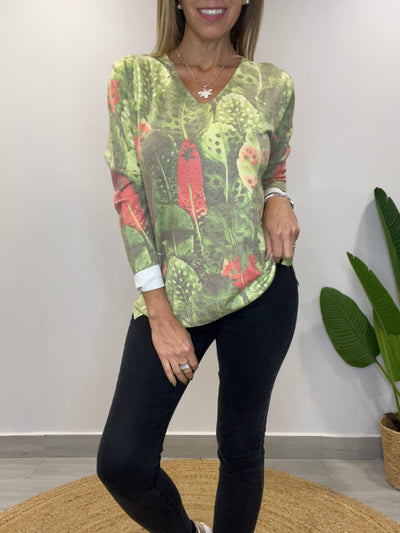 Sweater Pluma verde