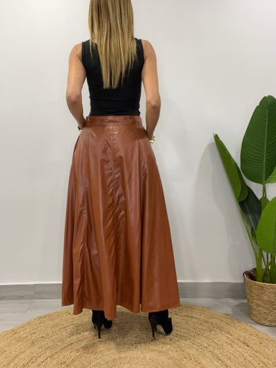 Falda Ecocuero Praga Camel