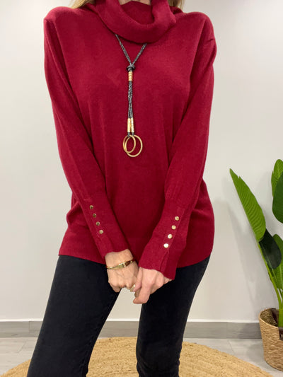 Sweater Delirio/Cuello cherry