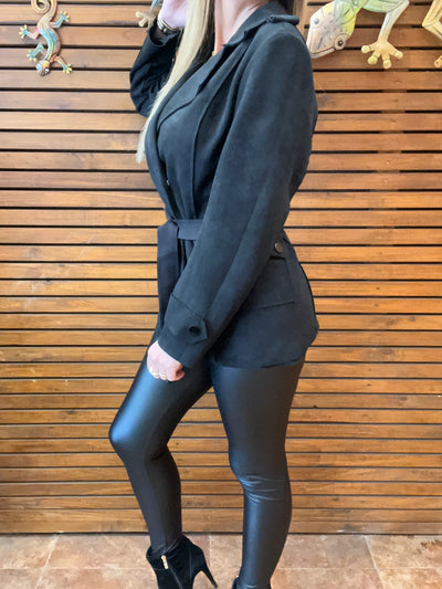 Chaqueta Gamuzada Ginna Negra