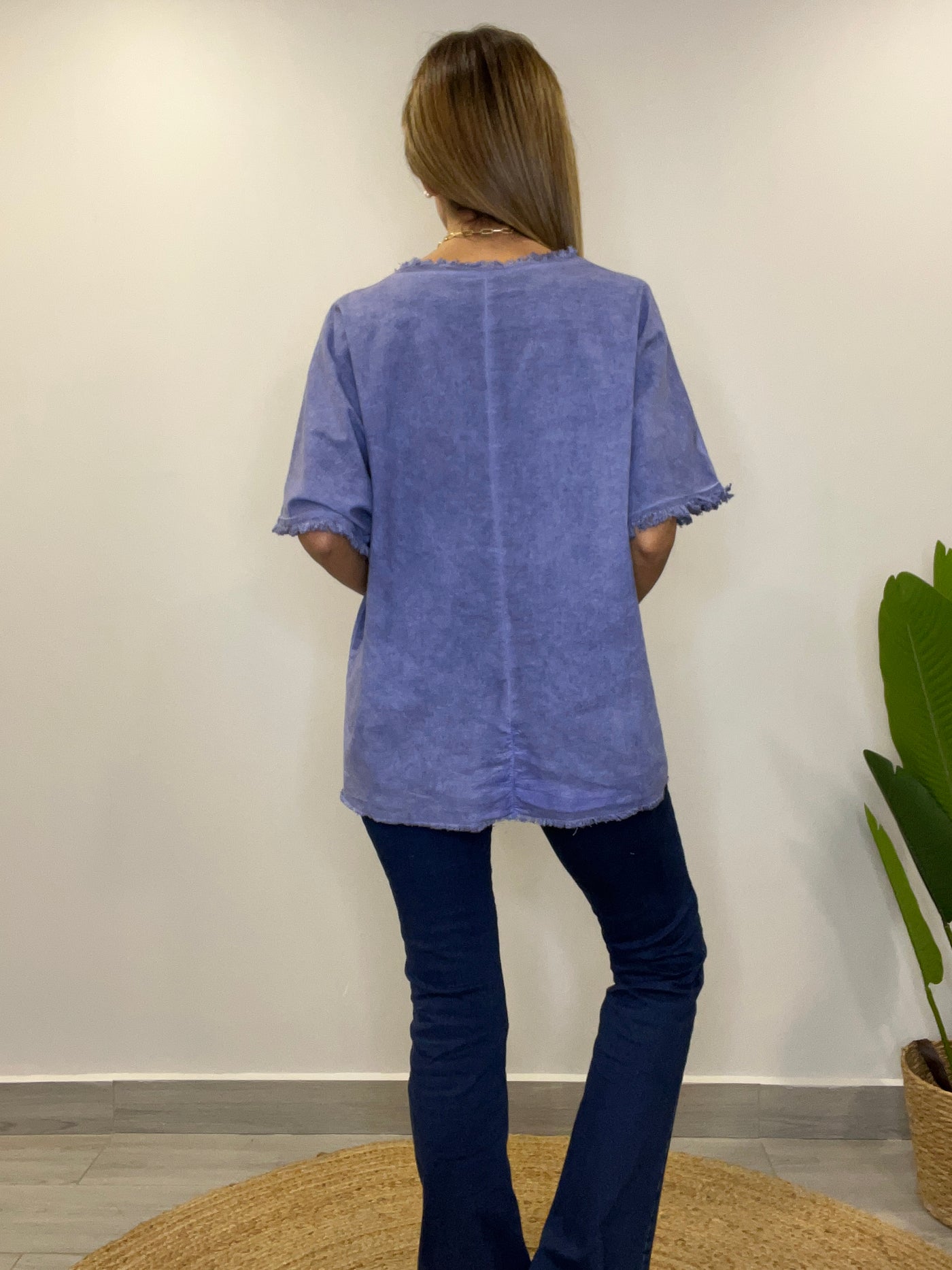 Polera linolet italiana Laura Azul