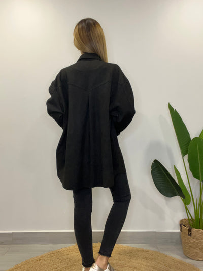Sobrecamisa Gamuza Córdoba negro (Oversize)