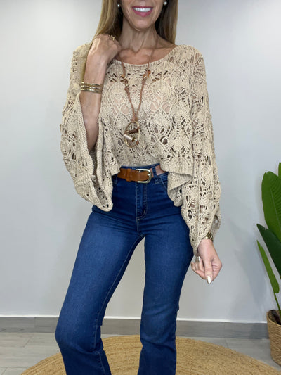 Sweater Mangas Camel