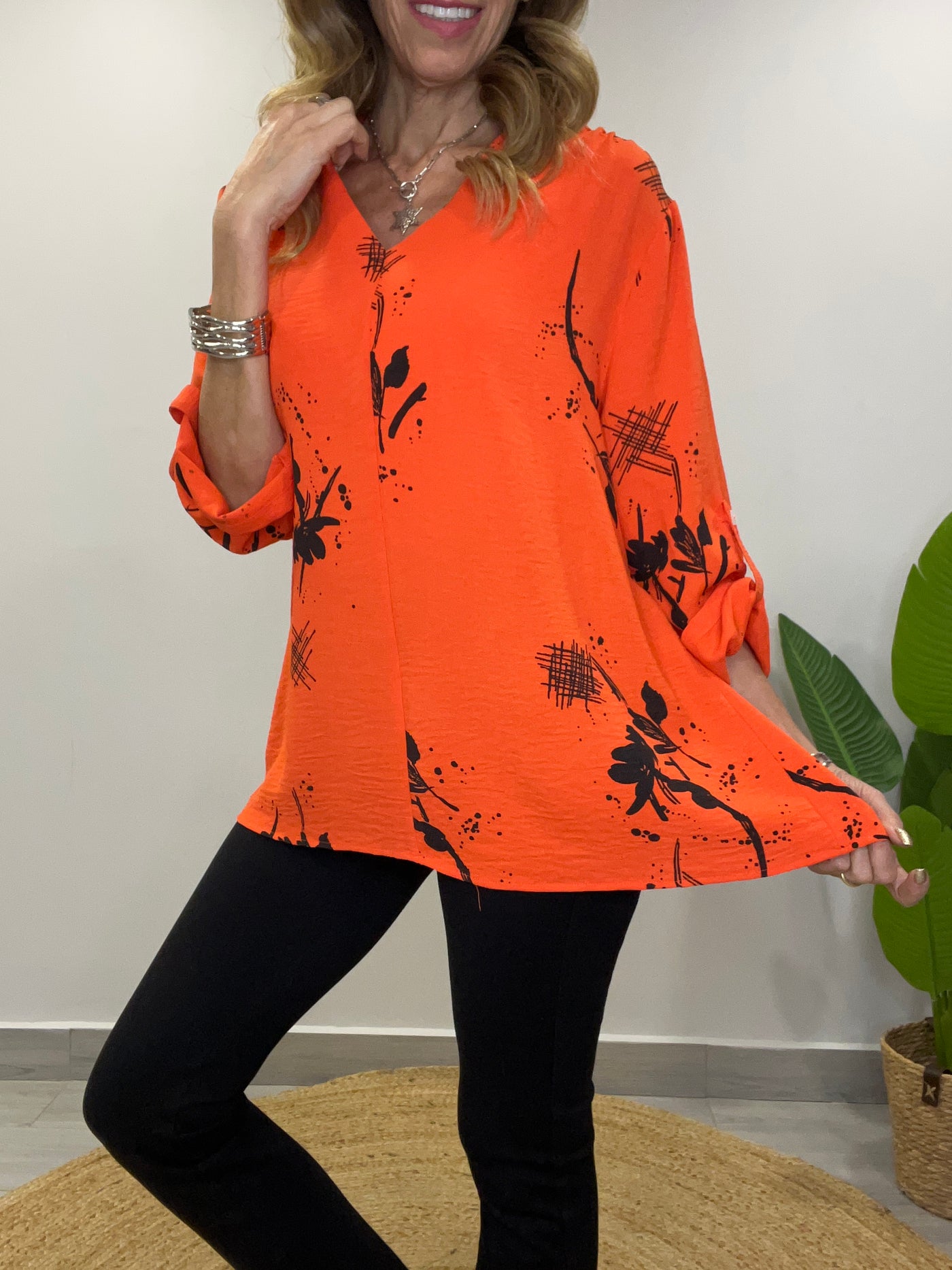 Blusa Crep Veracruz naranjo