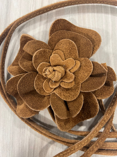 Cinturón Reno italiano Flor Camel
