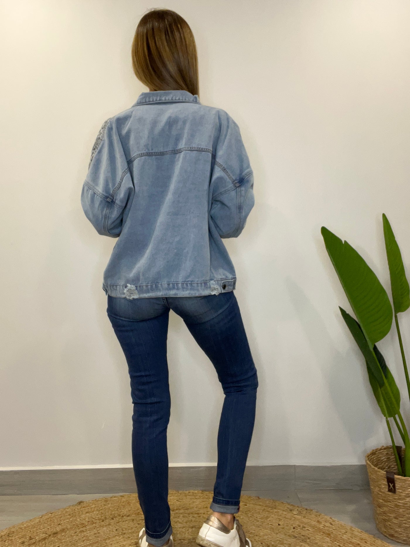 Chaqueta mezclilla Print Celeste