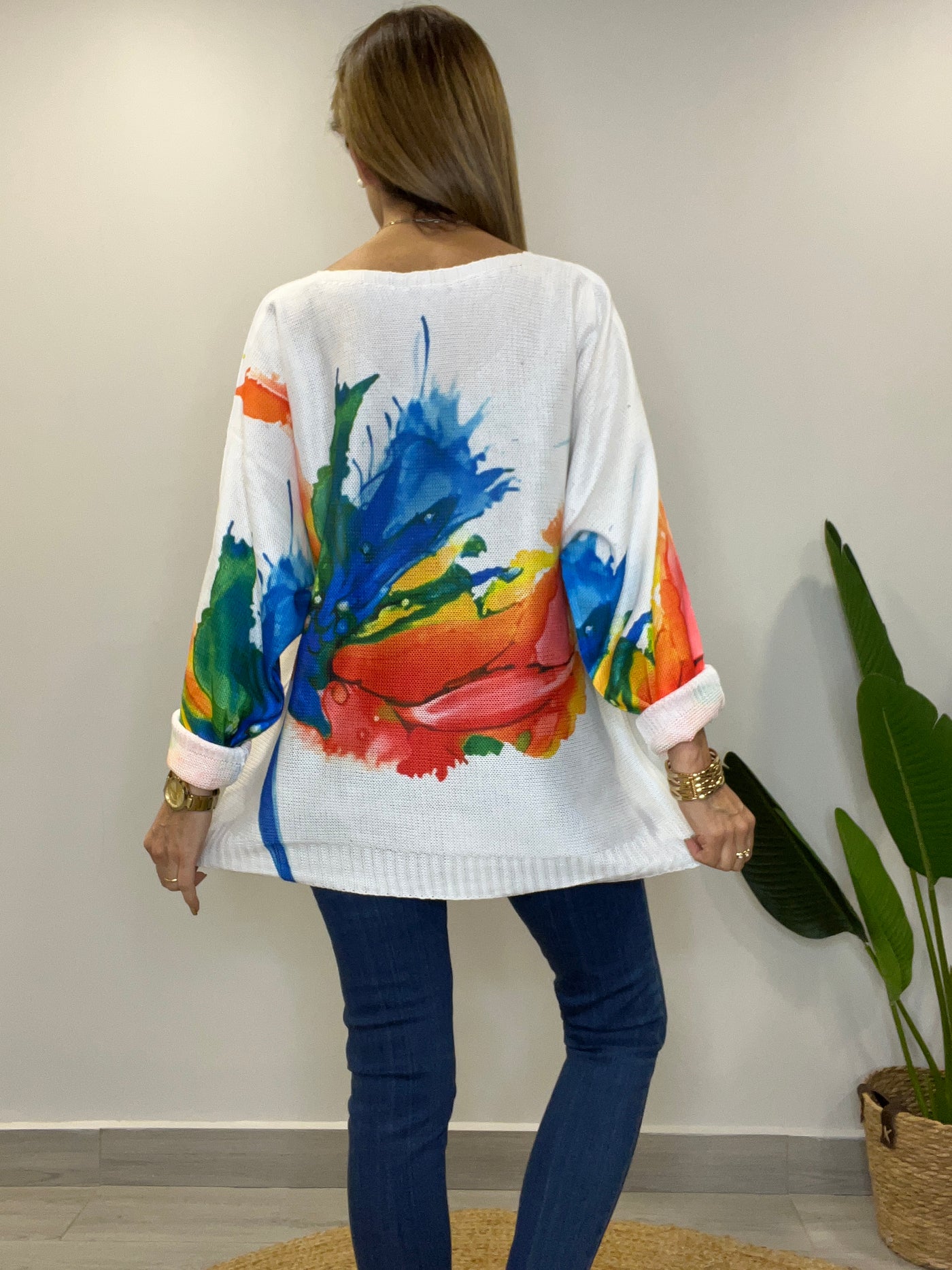 Sweater Hilo splash Azul
