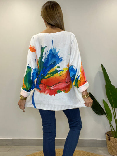 Sweater Hilo splash Azul