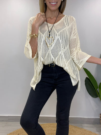 Sweater Hilo Génesis Crema