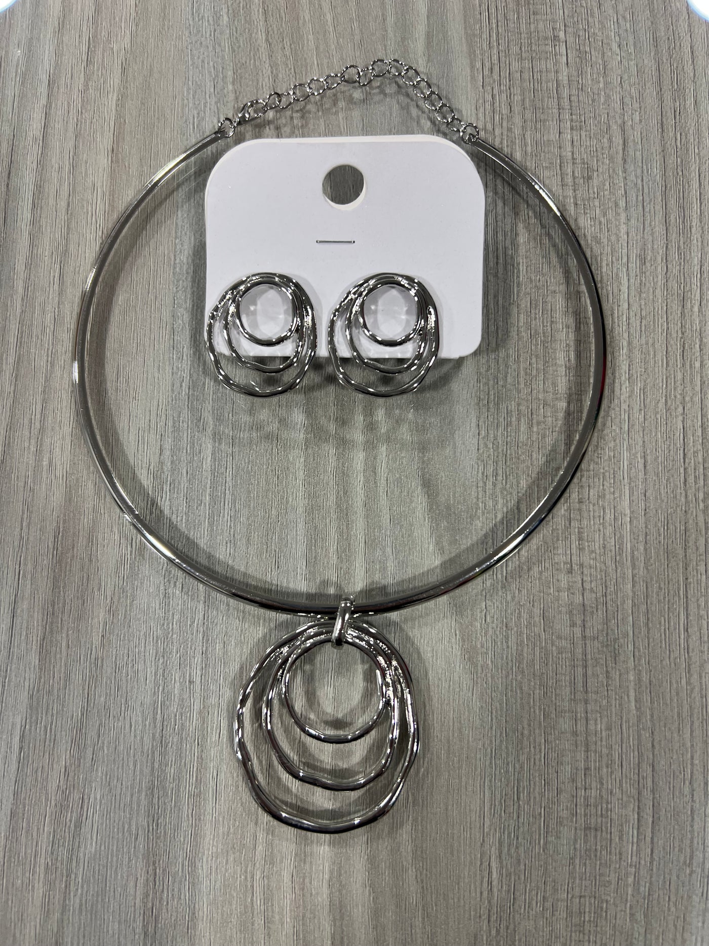 Conjunto Tiara y aros Plateado