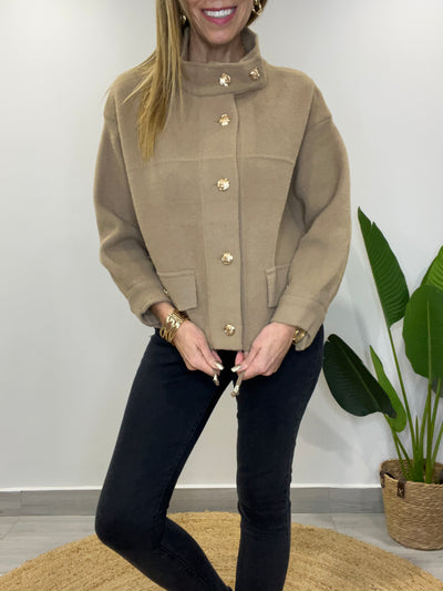 Abrigo corto Poly Camel
