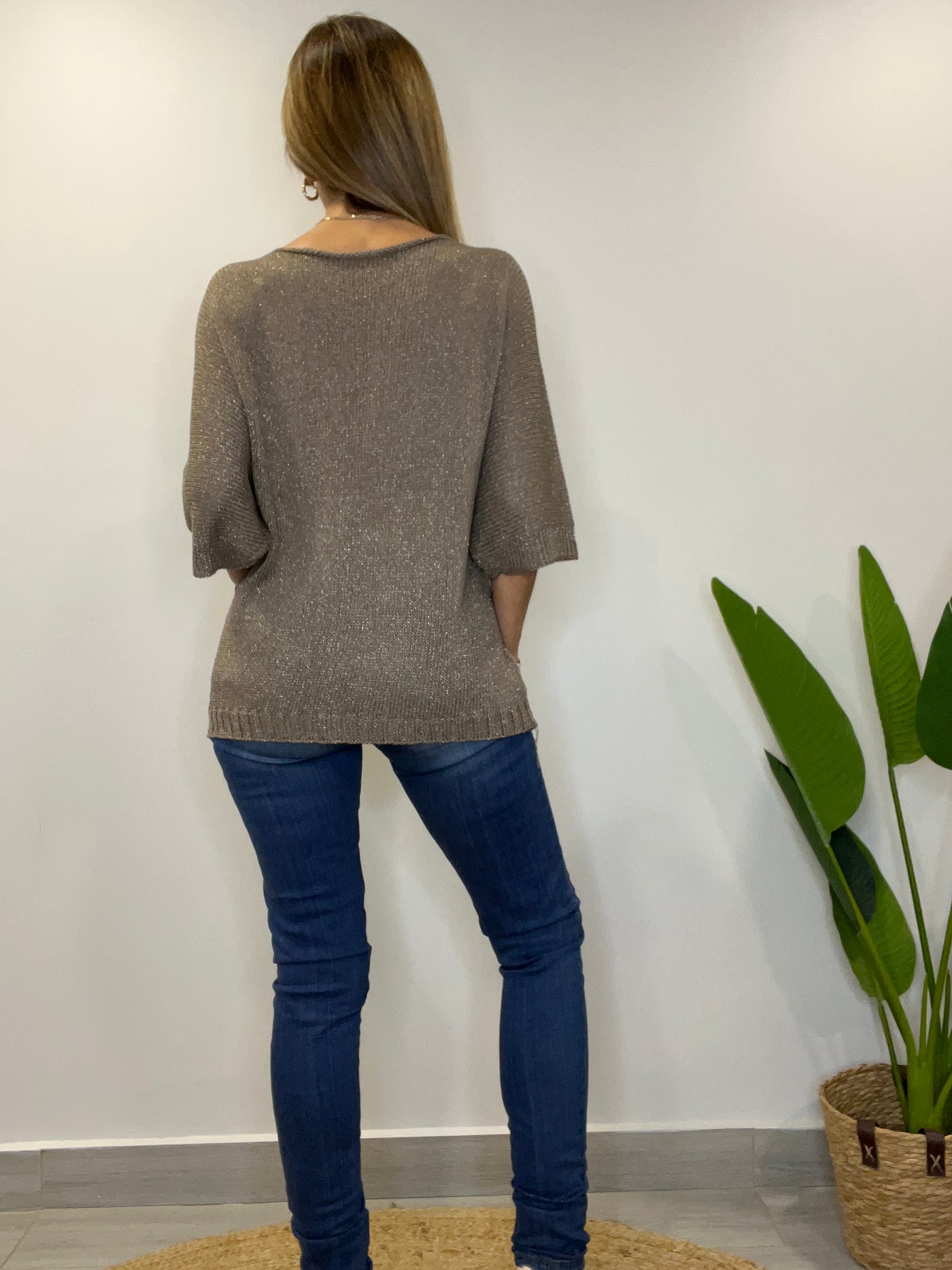 Sweater/polera hilo lurex Loveparis chocolate