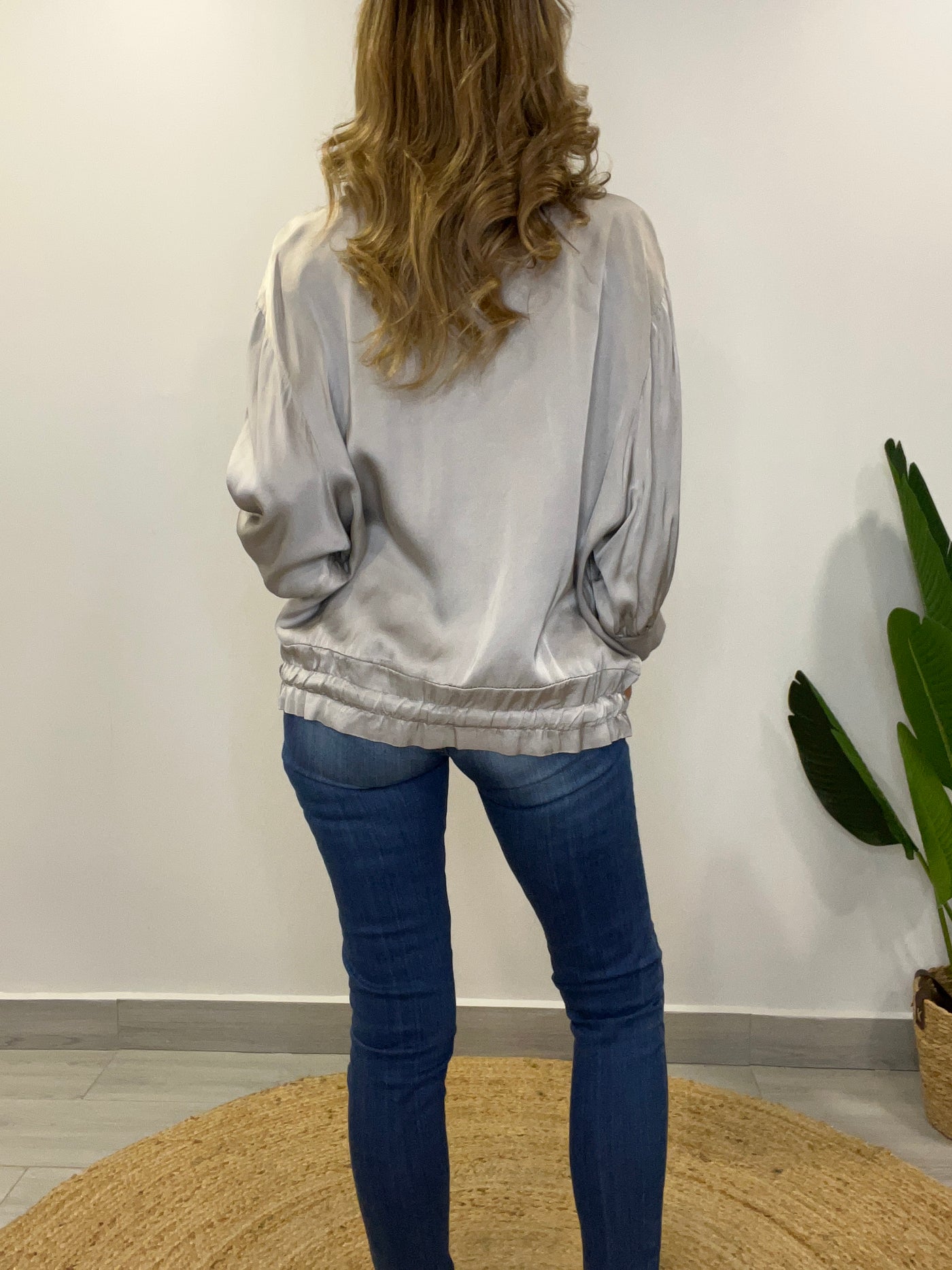 Bomber Italiano Viscoseda long plata