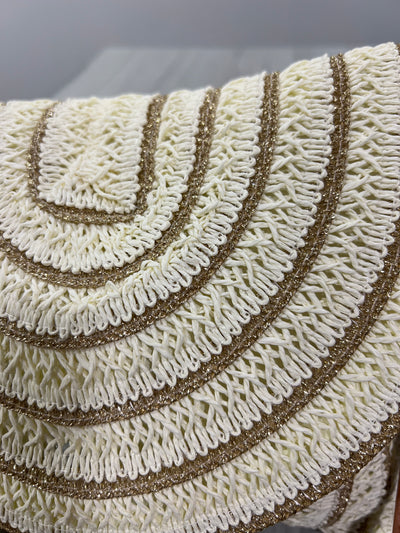 Cartera Rafia crudo/dorado