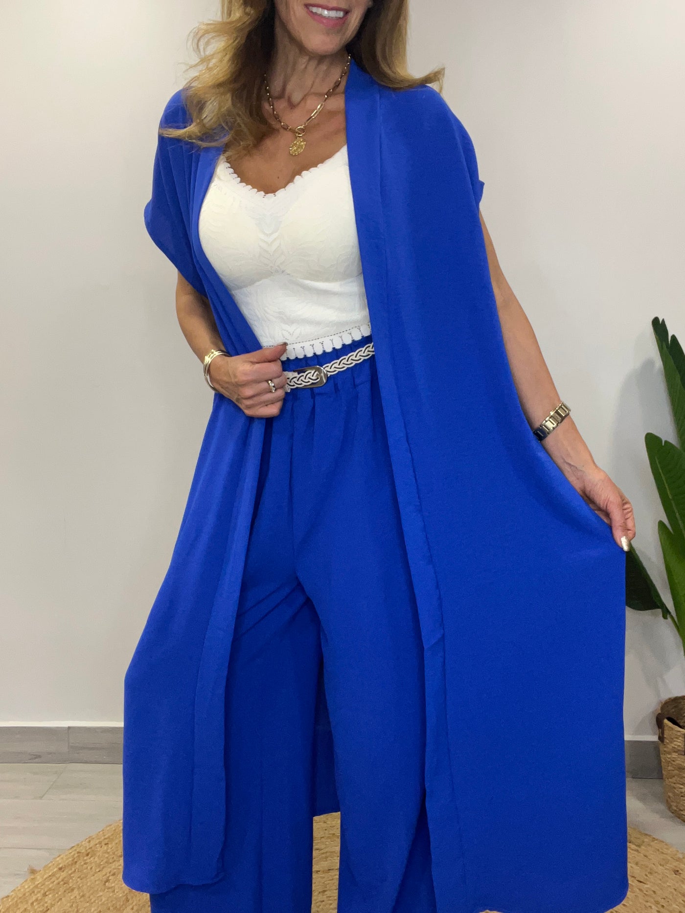 Conjunto Italiano Venecia Azulino (2 piezas)