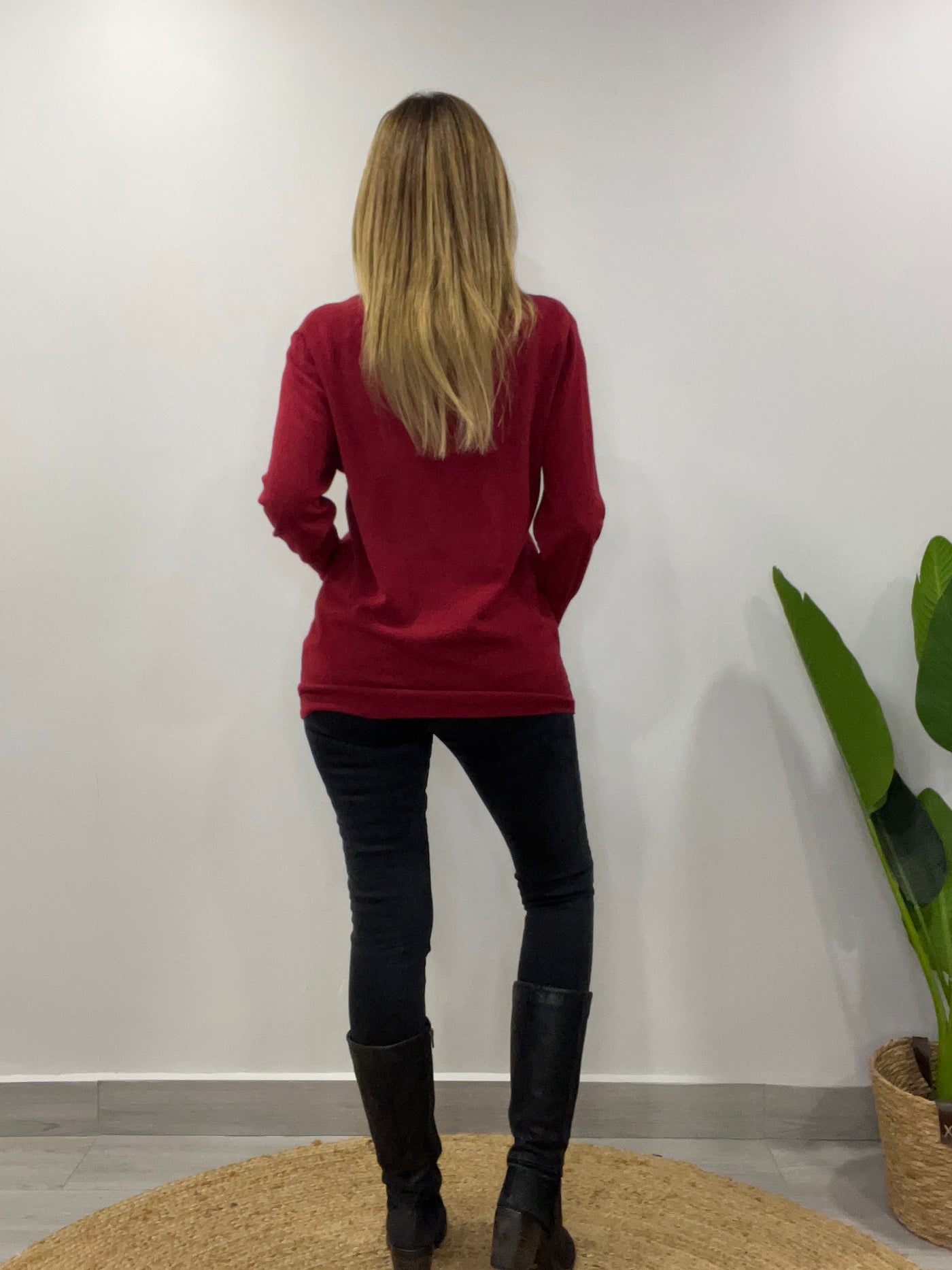 Sweater Delirio/Cuello cherry