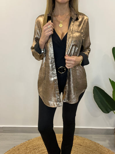 Camisa Metalizada Bronce