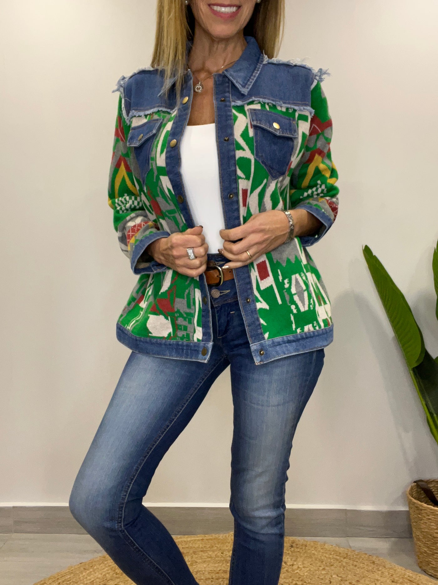 Chaqueta tejida Sinigual verde