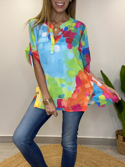 Blusa colores Calipso/Rojo