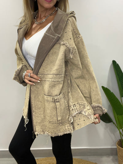 Chaqueta mezclilla Veramonte Beige