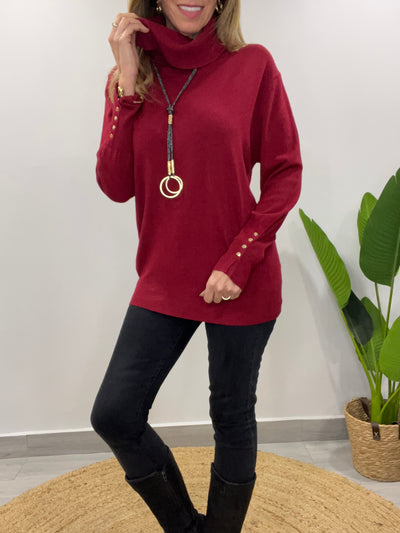 Sweater Delirio/Cuello cherry
