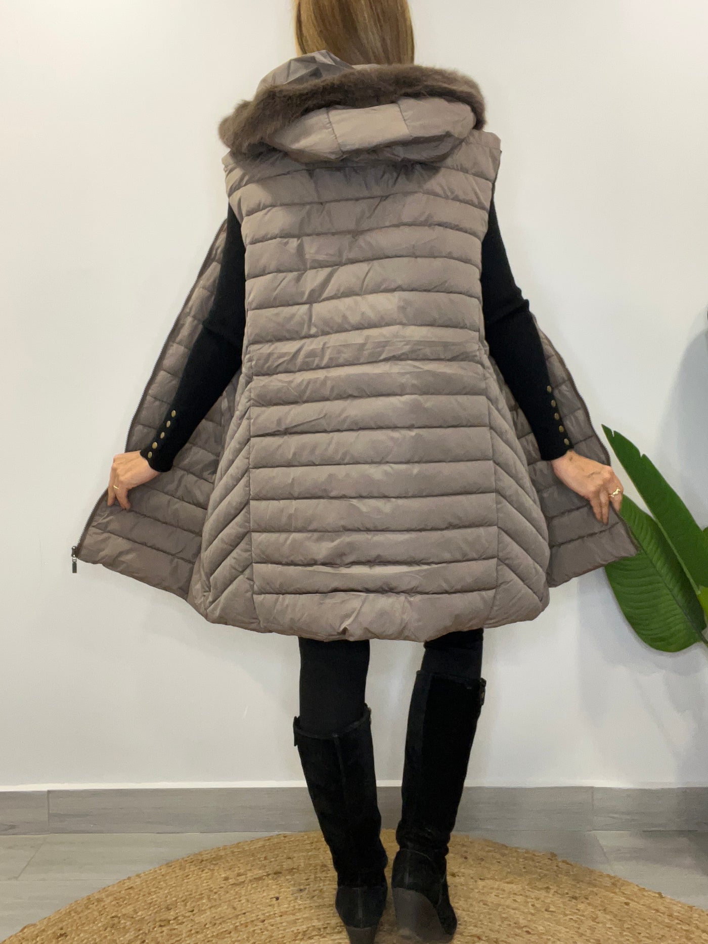 Maxi Parka Gorro desmontable Rusia Taupe