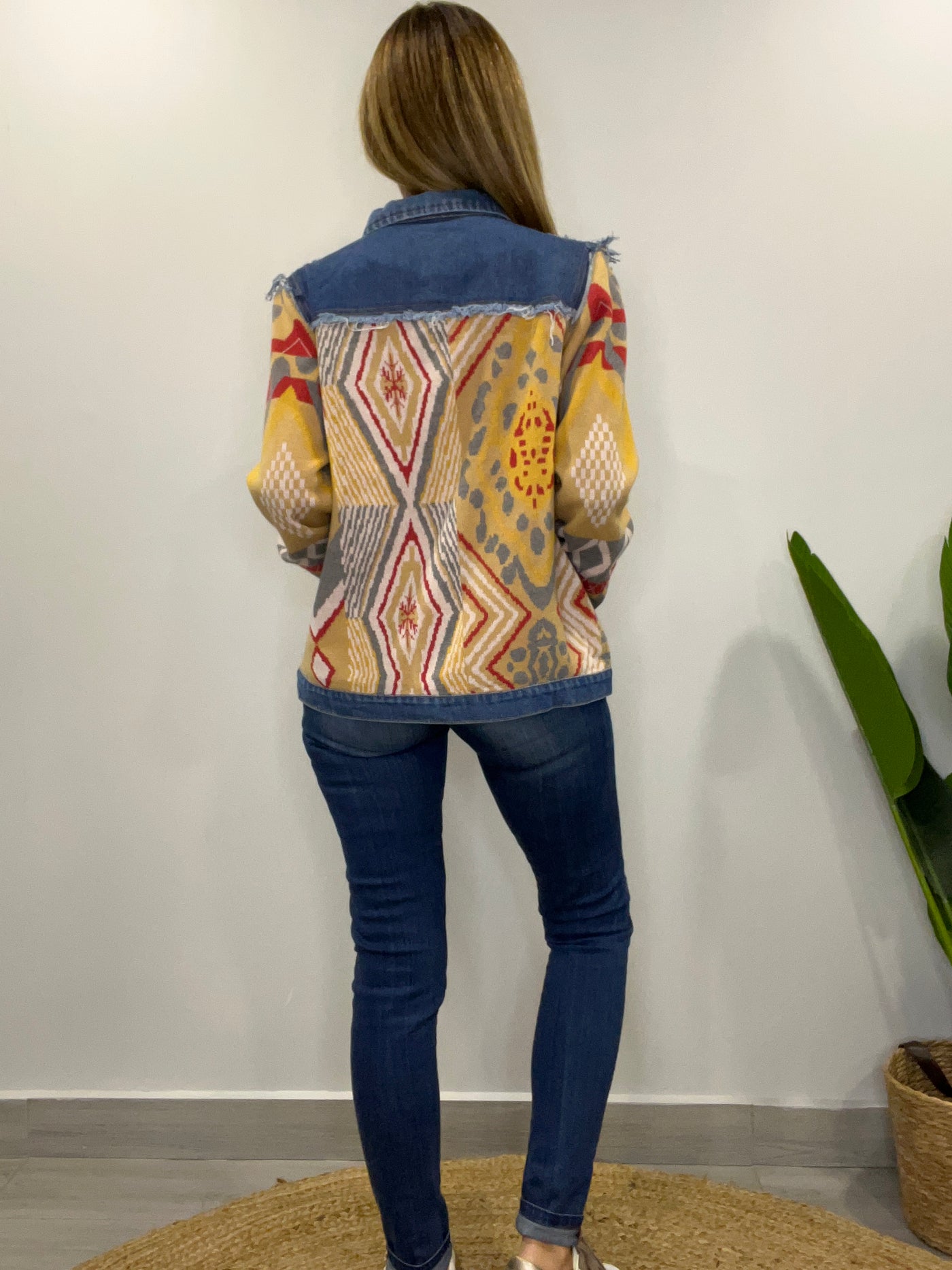 Chaqueta tejida Sinigual mostaza