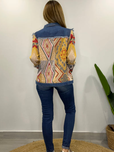 Chaqueta tejida Sinigual mostaza