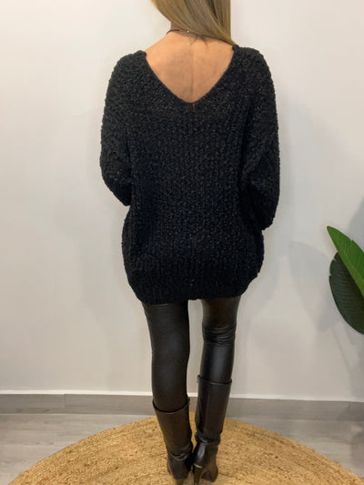 Sweater Buclé negro