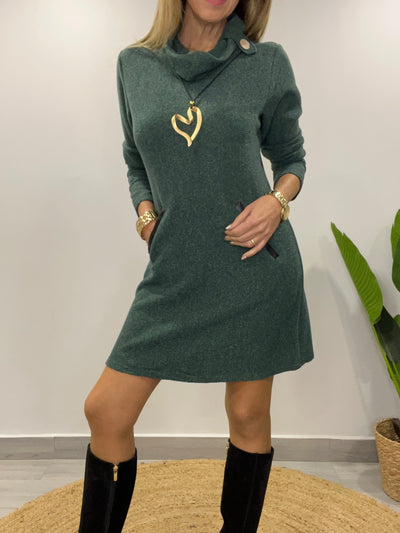 Vestido Lanilla Aurora Verde