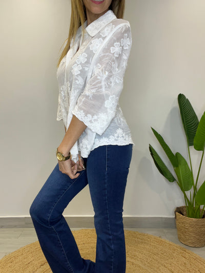 Blusa bordada Anette blanca