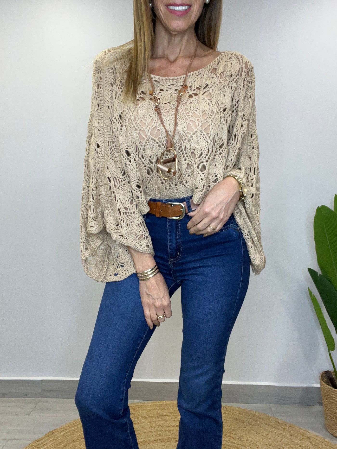 Sweater Mangas Camel