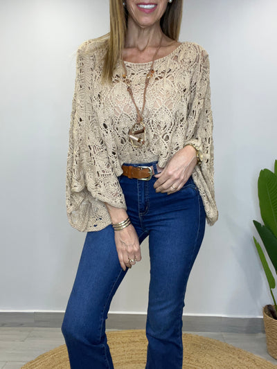Sweater Mangas Camel