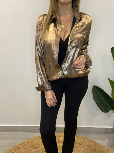 Camisa Metalizada Bronce