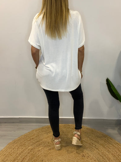 Blusa Italiana Jadore Blanca
