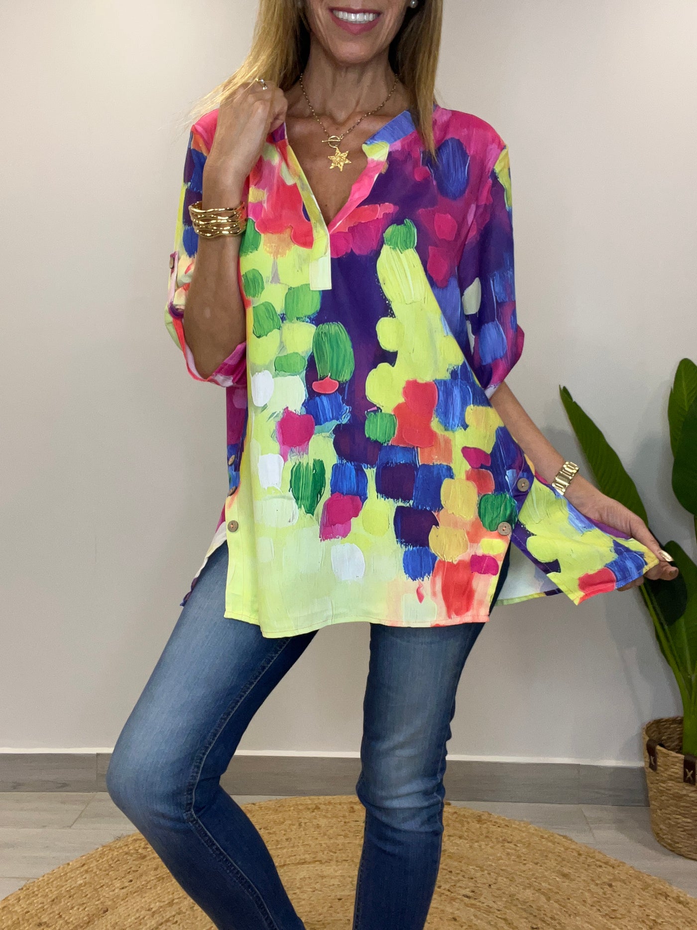 Blusa colores Limón/Lila