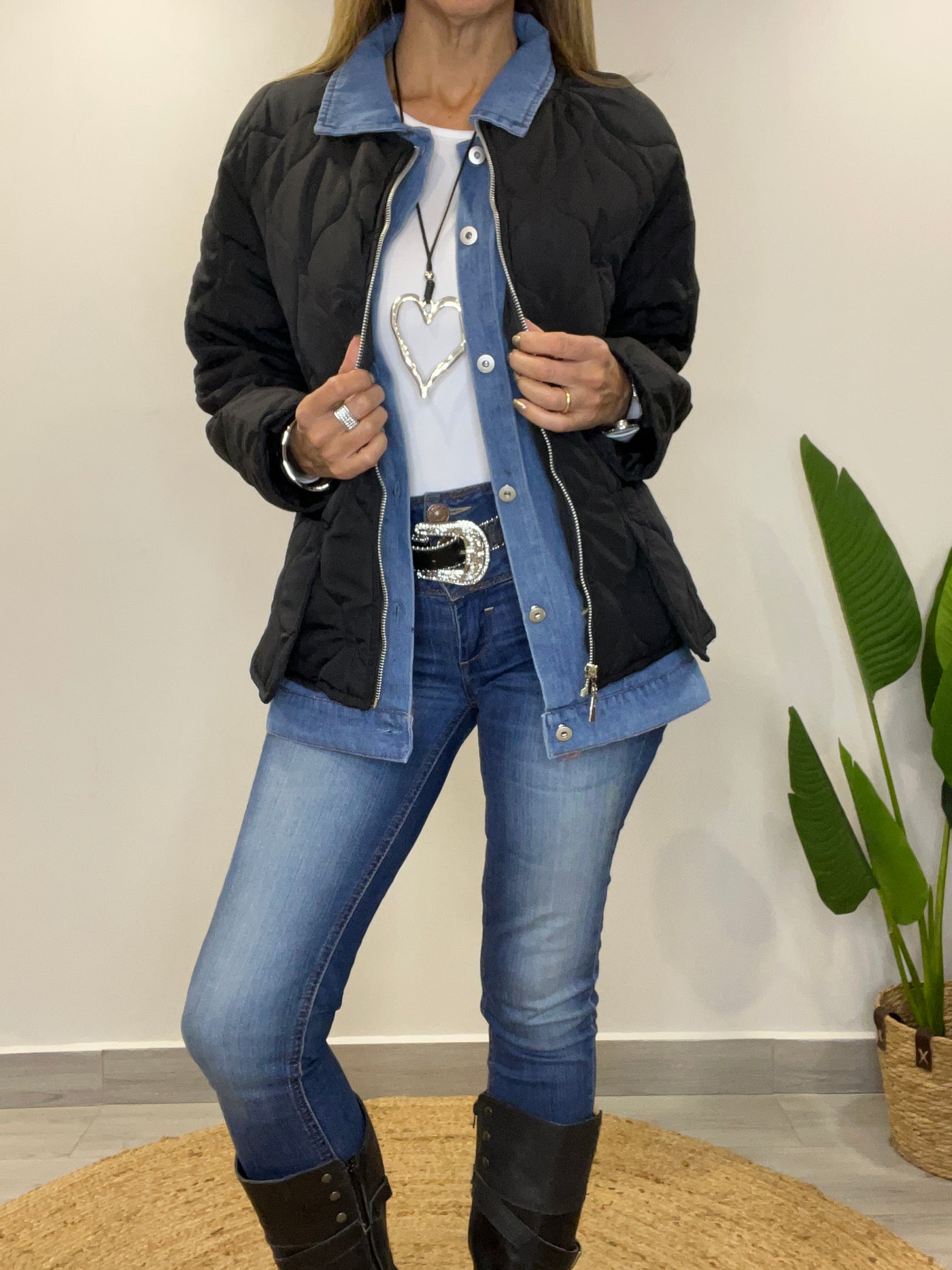 Parka con camisa mentirosa Padua negro