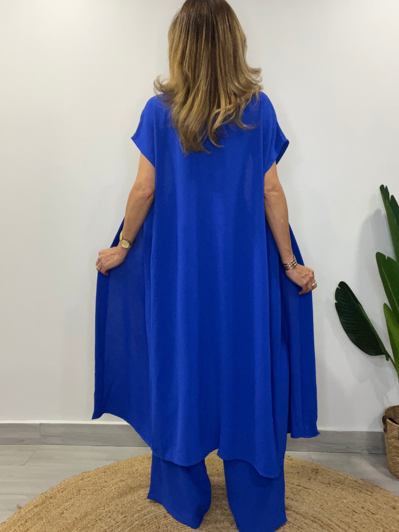 Conjunto Italiano Venecia Azulino (2 piezas)