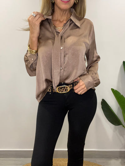 Blusa Viscoseda Amanda Taupe