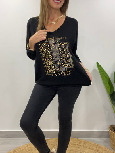 Sweater Fashion negro