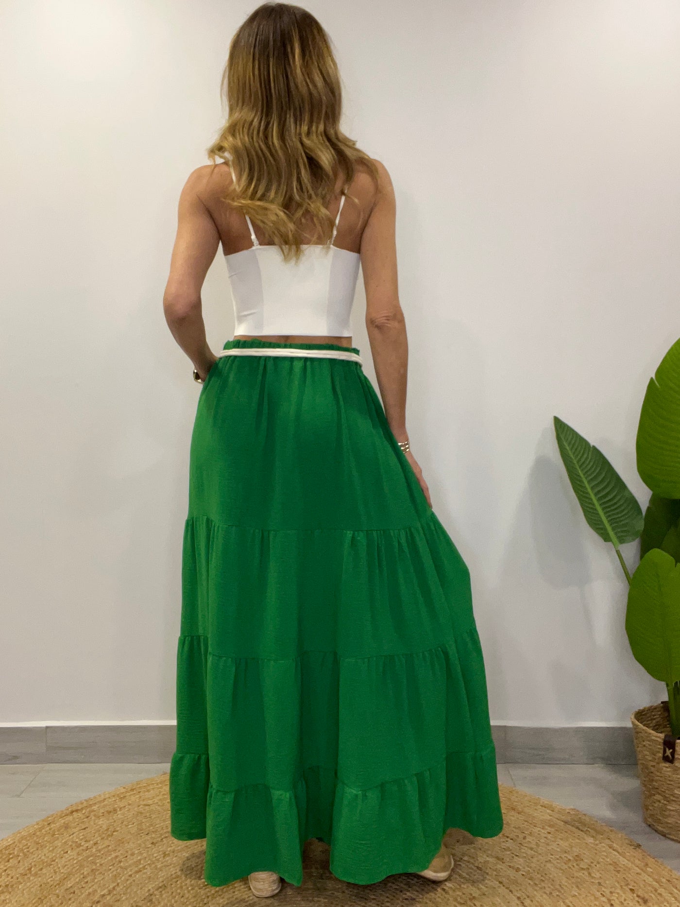 Falda Crep Venus verde