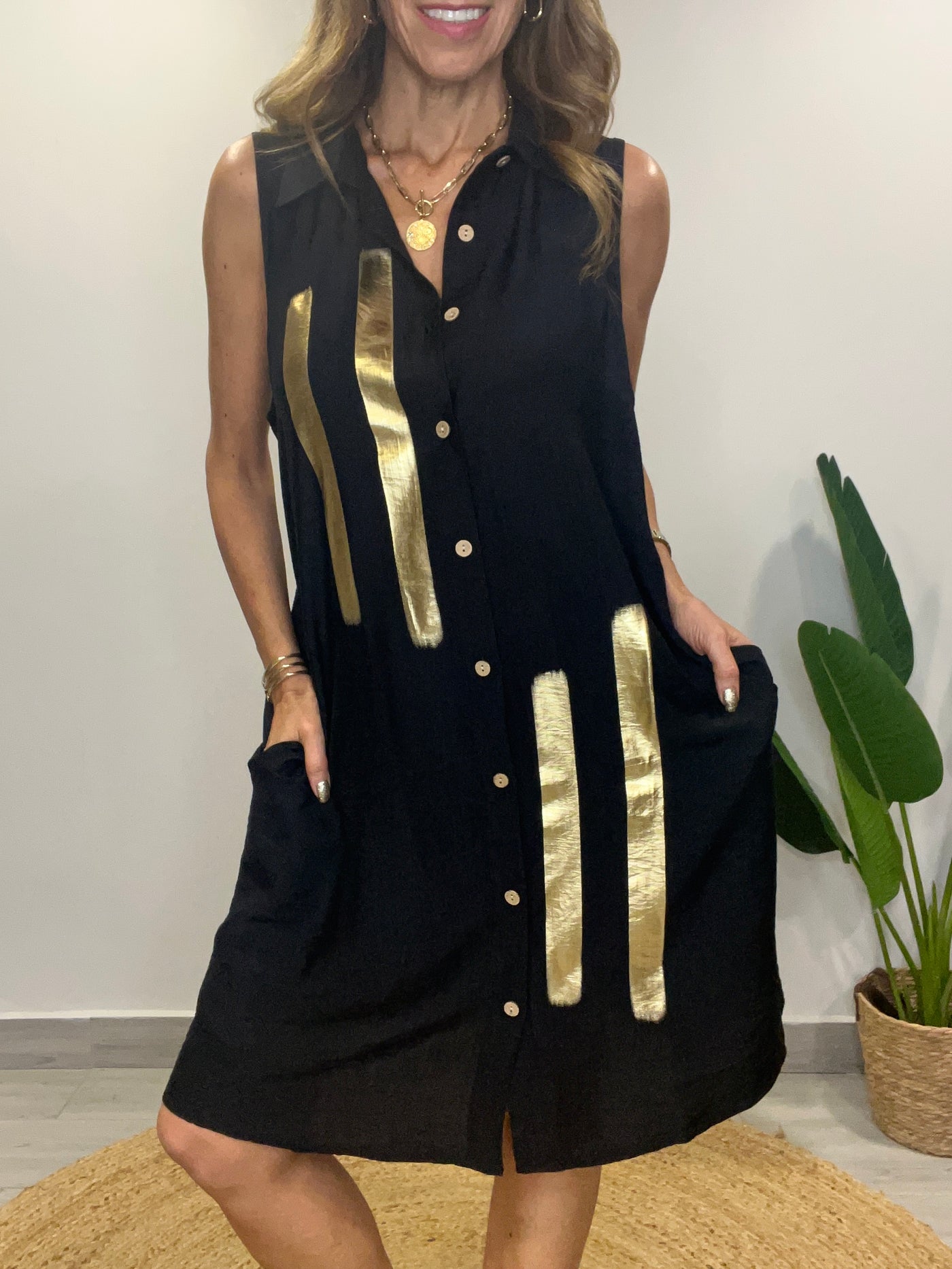 Vestido camisero Dalas Negro