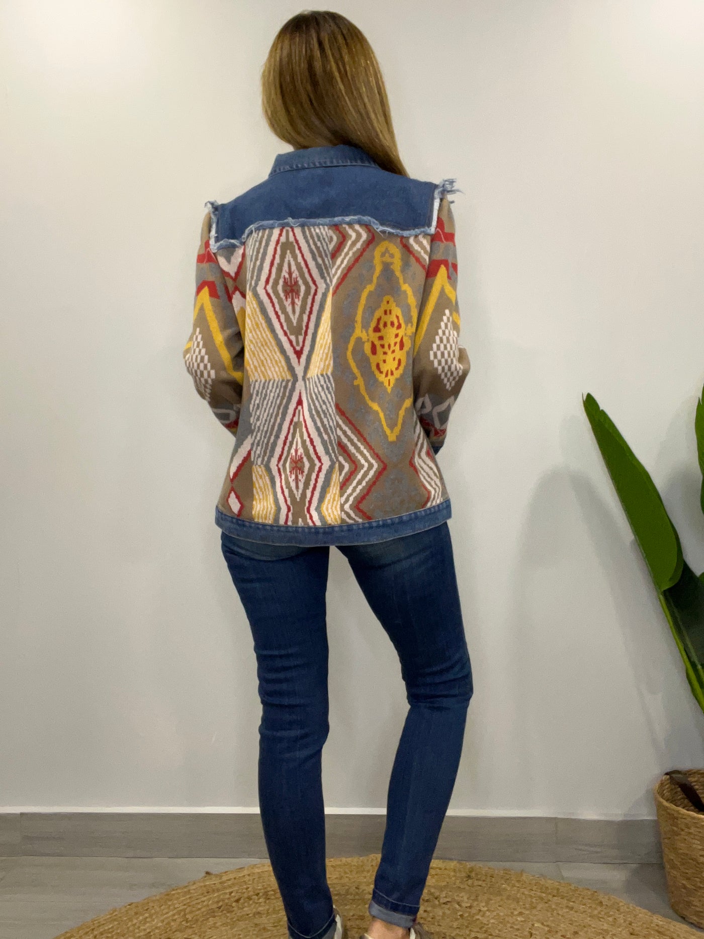 Chaqueta tejida Sinigual taupe/beige