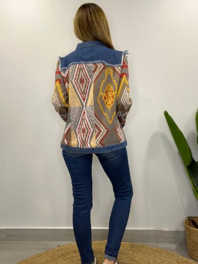 Chaqueta tejida Sinigual taupe/beige