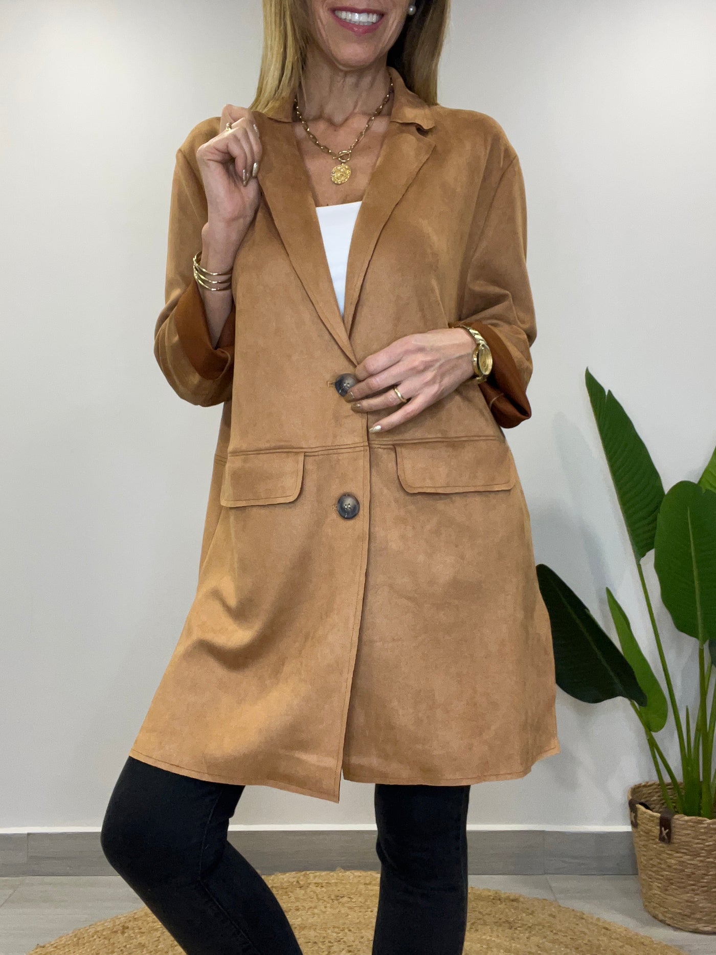 Blazer Gamuza Glass Camel