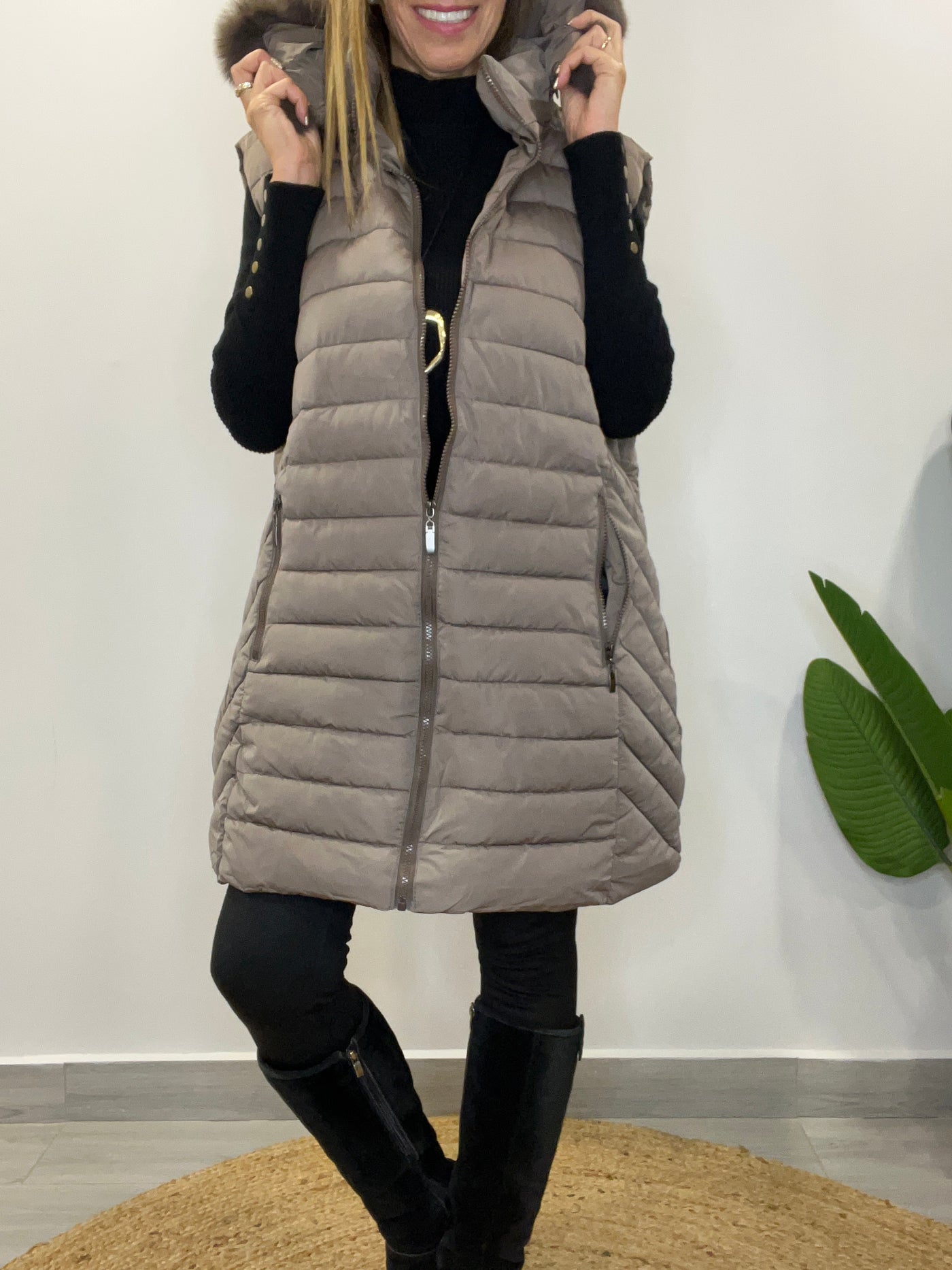 Maxi Parka Gorro desmontable Rusia Taupe